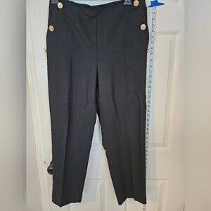 Women's Zara Black Pants with Gold Button Pockets